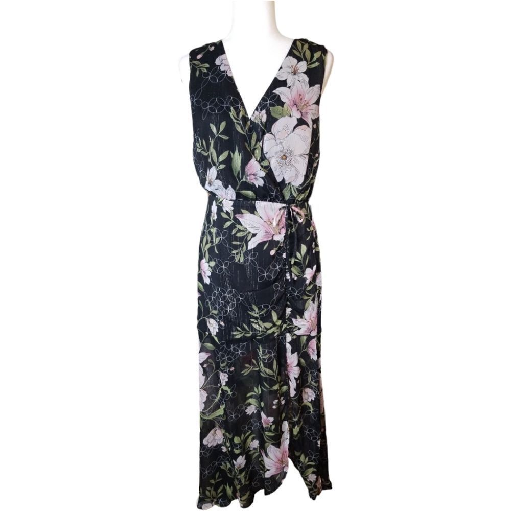 Guess V-neck Sleeveless Floral Chiffon Maxi Size Medium - Picture 3 of 9
